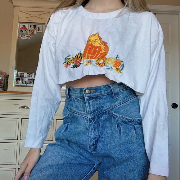 Pumpkin Kitty Vintage Fall Long Sleeve - Picture 2 of 8